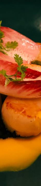 Seared Scallops with Butternut Squash & Black Rice