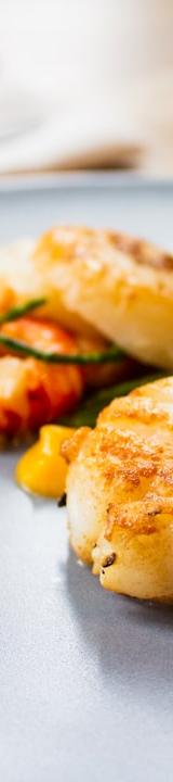 Seared Scallops with Lobster, Puree & Samphire
