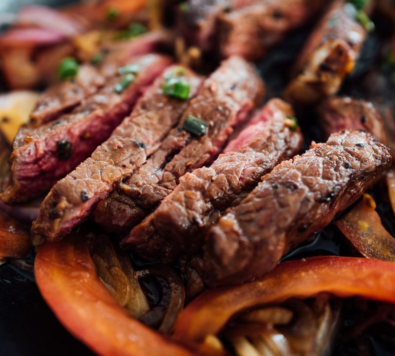 Seared Steak Fajitas with Peppers & Onions