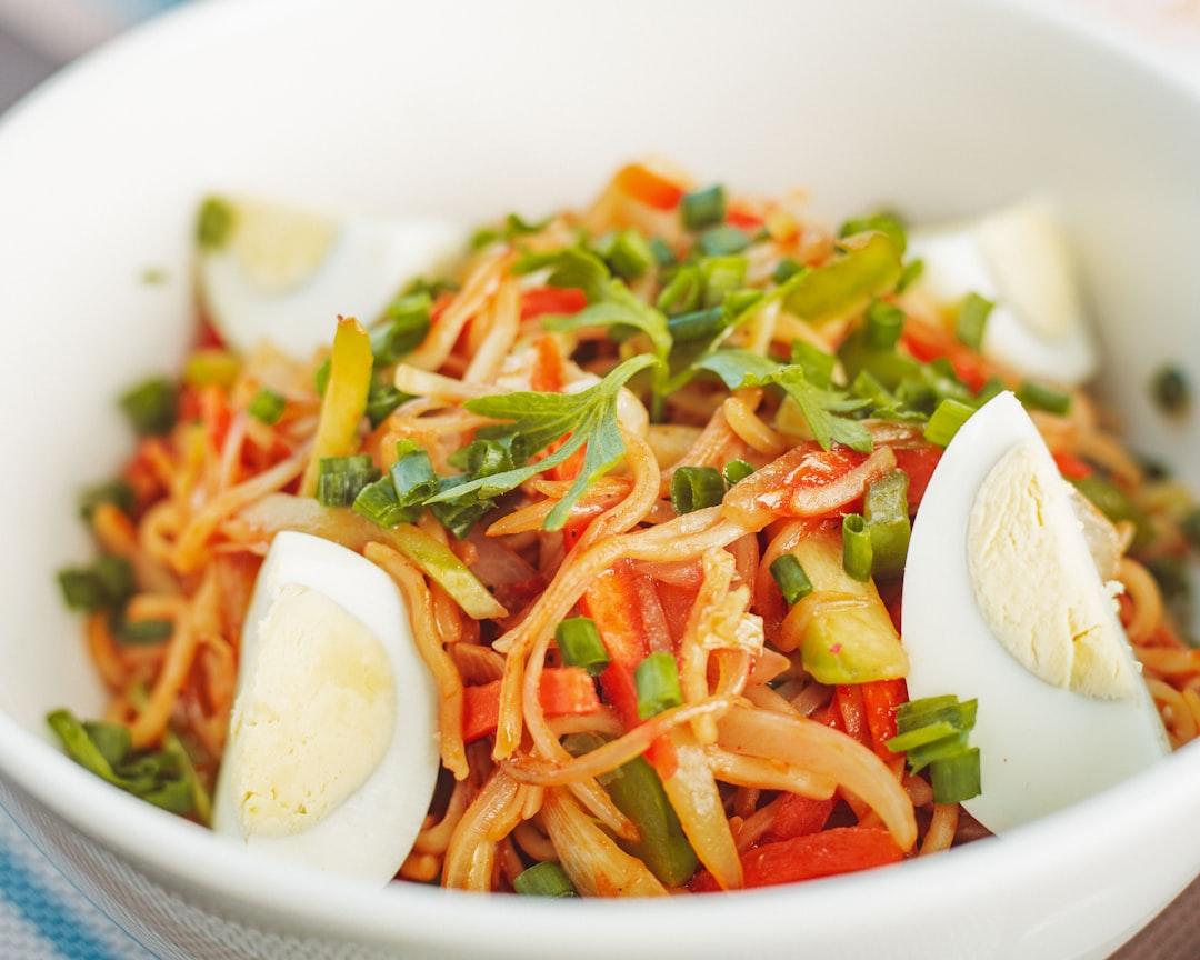 Sesame Soba Noodle Salad with Soft Eggs