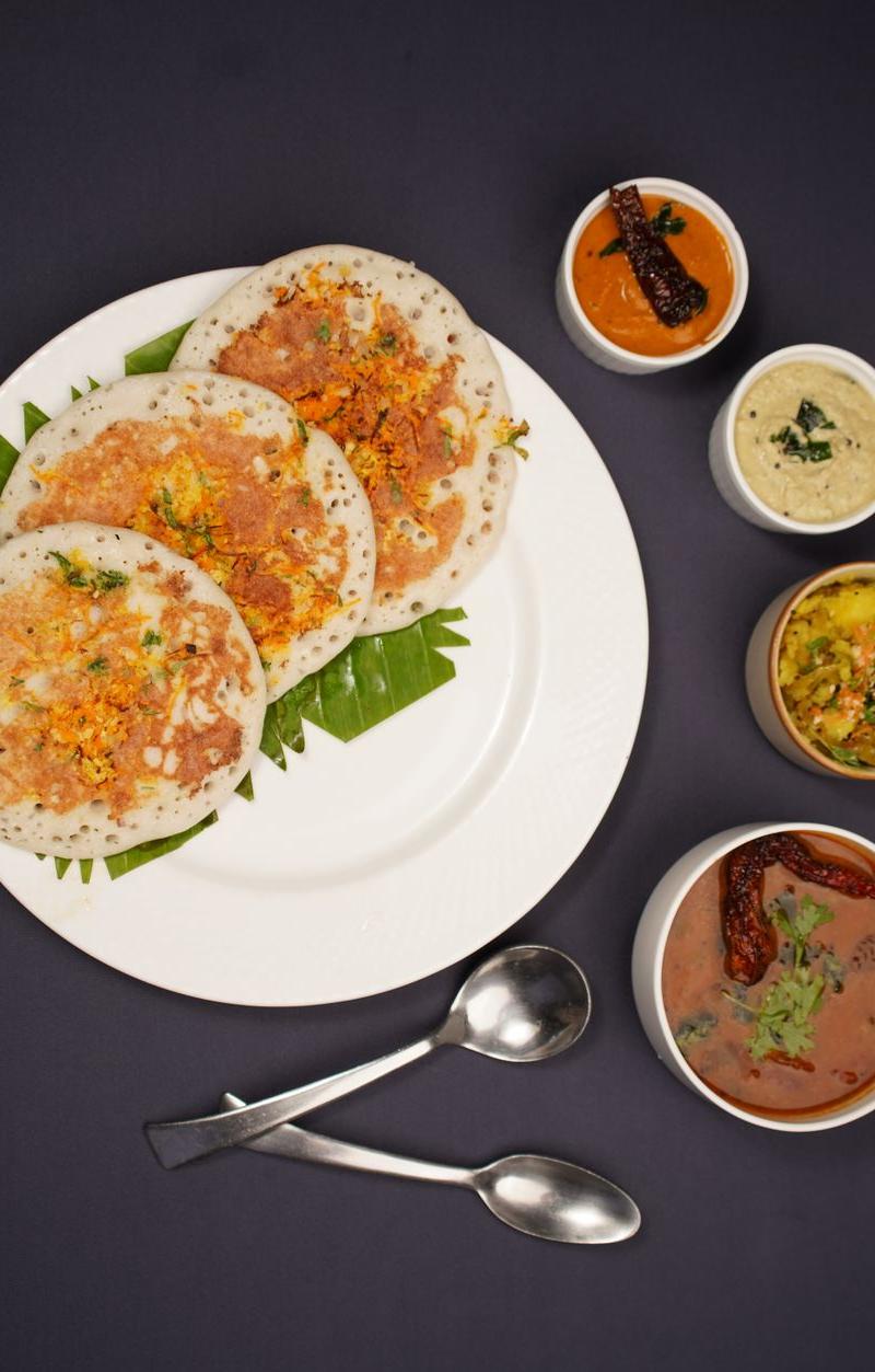 Set Dosa with Chutneys & Sambar