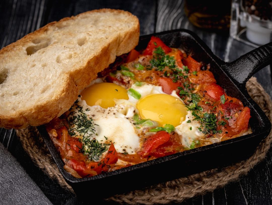 Shakshuka — Eggs in Tomato Sauce with Bread