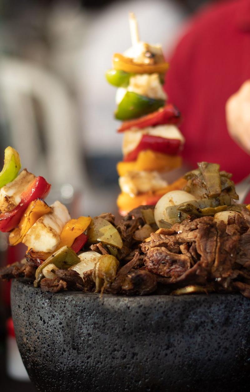Sheet-Pan Alambre — Beef, Peppers & Cheese