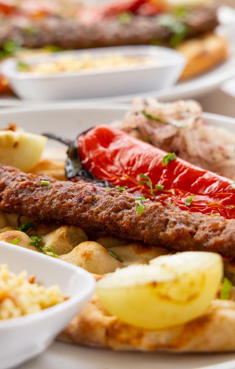 Sheet-Pan Beef Kofta with Grilled Veg & Rice