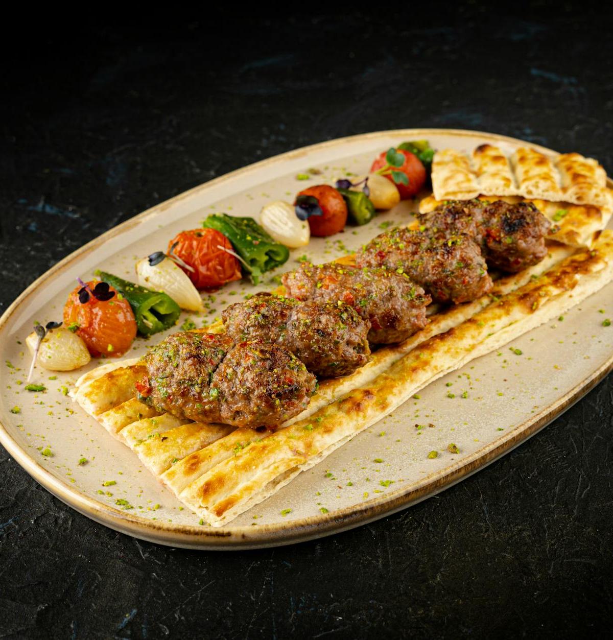 Sheet-Pan Beef Kofta with Grilled Veg