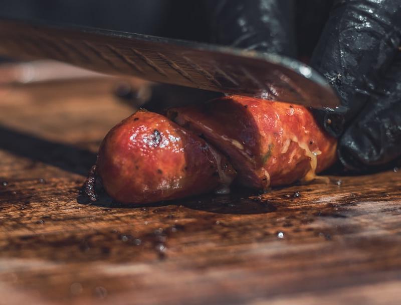 Sheet-Pan Boudin with Peppers & Onions