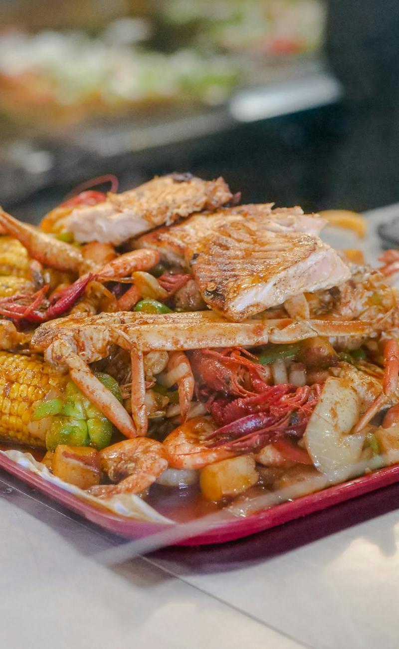 Sheet Pan Cajun Seafood Boil with Corn & Fish