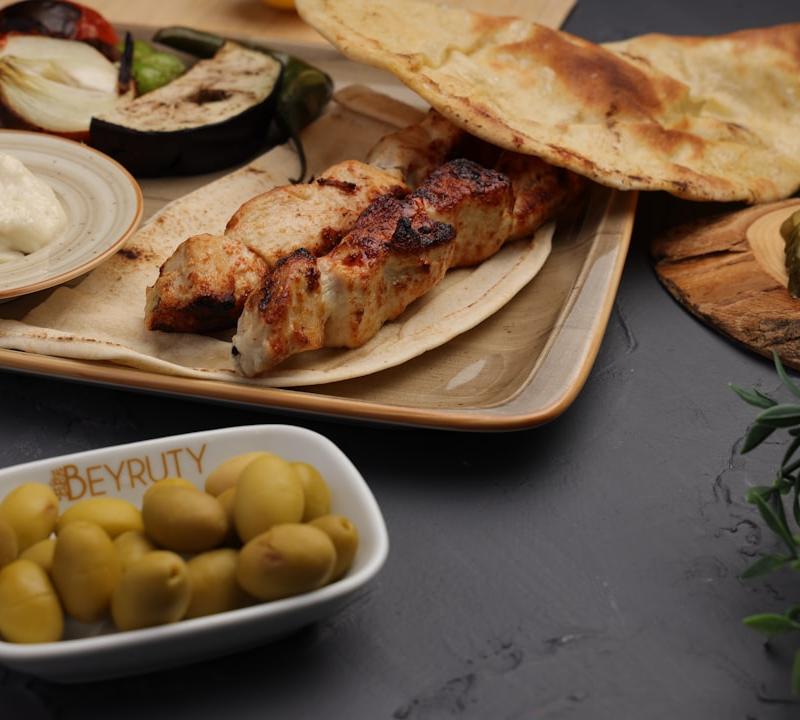 Sheet-Pan Chicken Kebab with Garlic Sauce