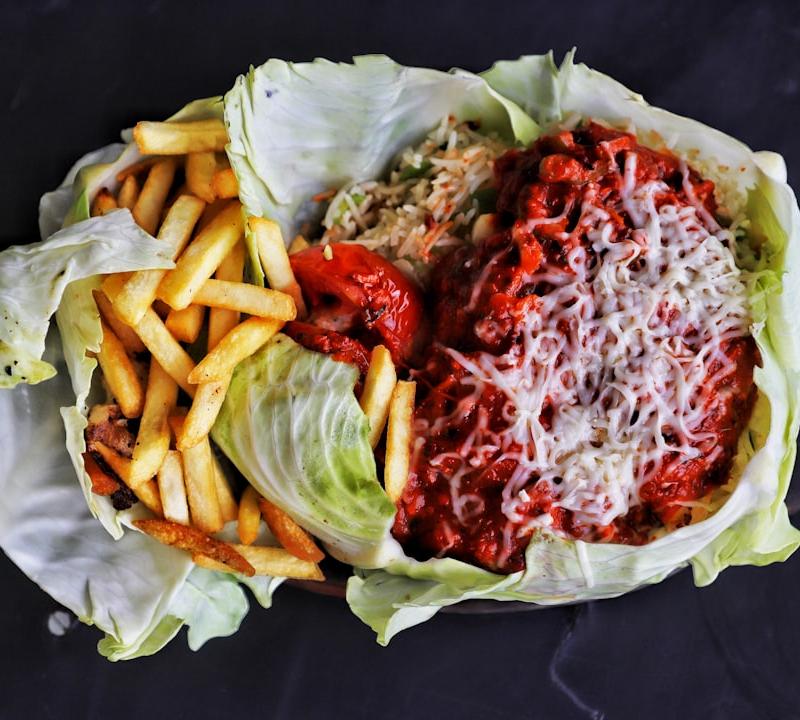 Sheet-Pan Golabki with Crispy Fries & Slaw
