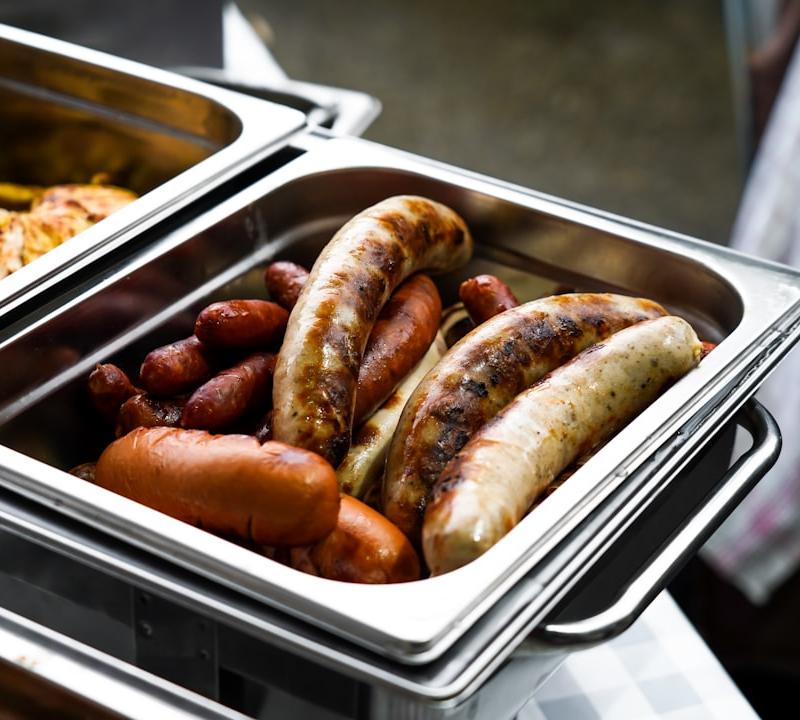 Sheet-Pan Knackwurst & Chicken
