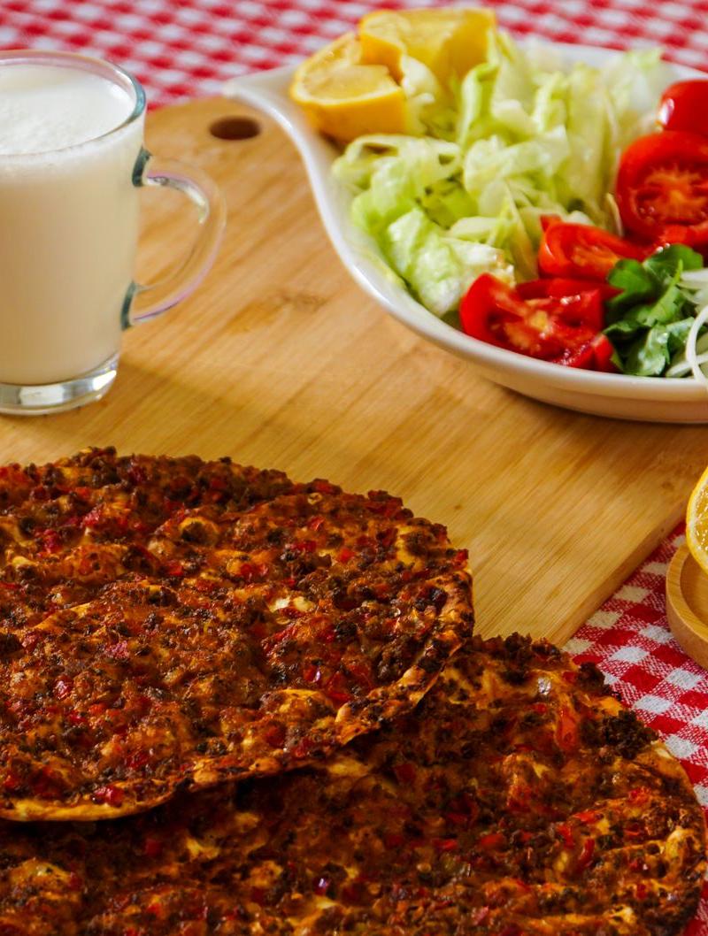 Sheet-Pan Lahmacun with Lemon & Ayran
