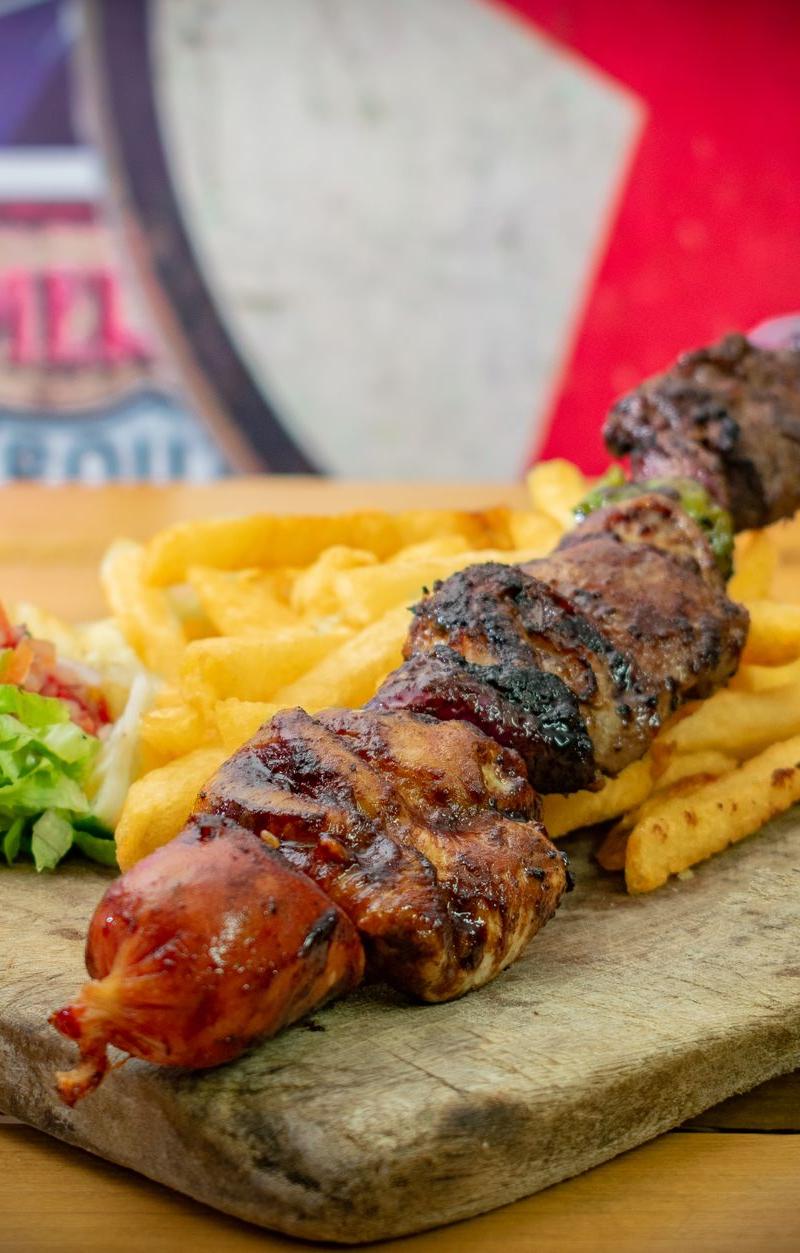 Sheet-Pan Lamb Kebab with Fries & Salad