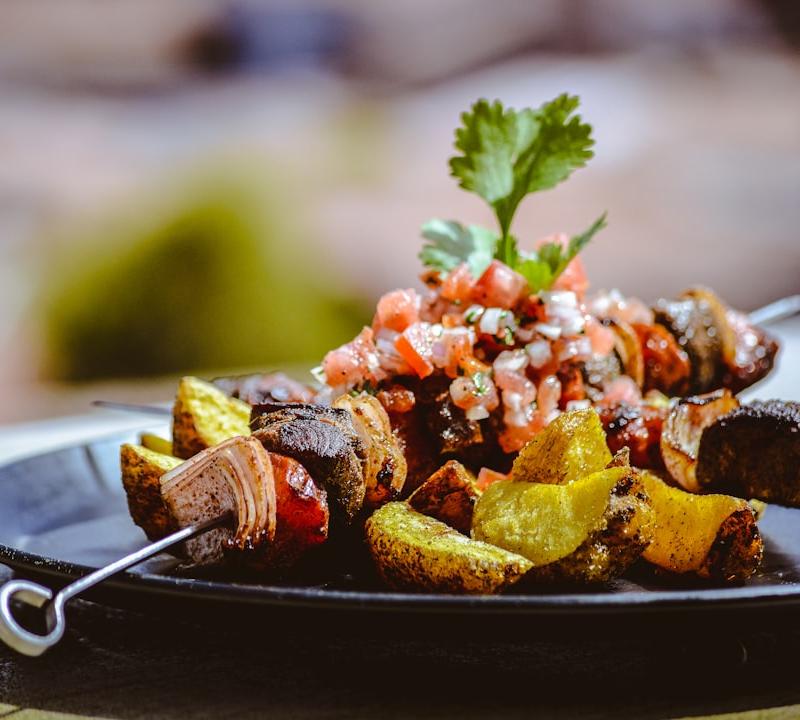 Sheet-Pan Lamb Souvlaki with Crispy Potatoes
