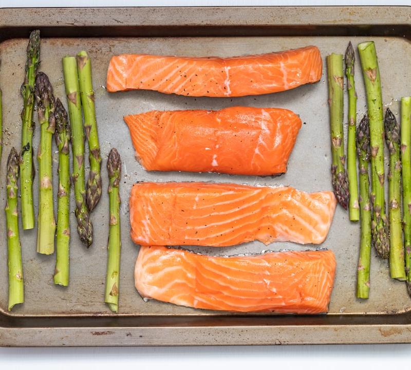 Sheet-Pan Lemon Herb Salmon with Garden Salad