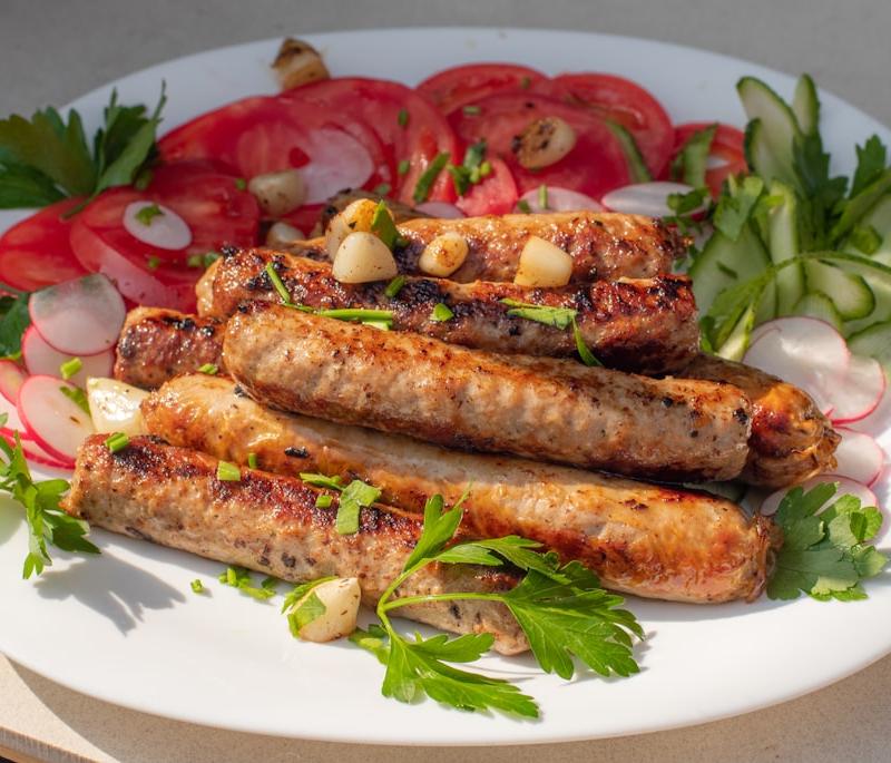 Sheet-Pan Loukaniko with Peppers