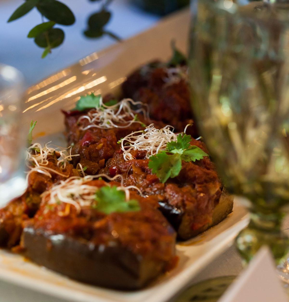 Sheet-Pan Mediterranean Stuffed Eggplant