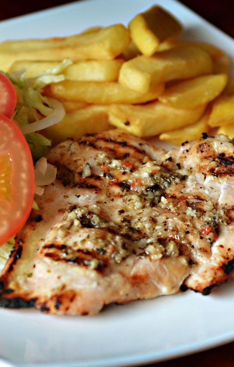 Sheet-Pan Mojo Chicken with Crispy Fries & Pineapple