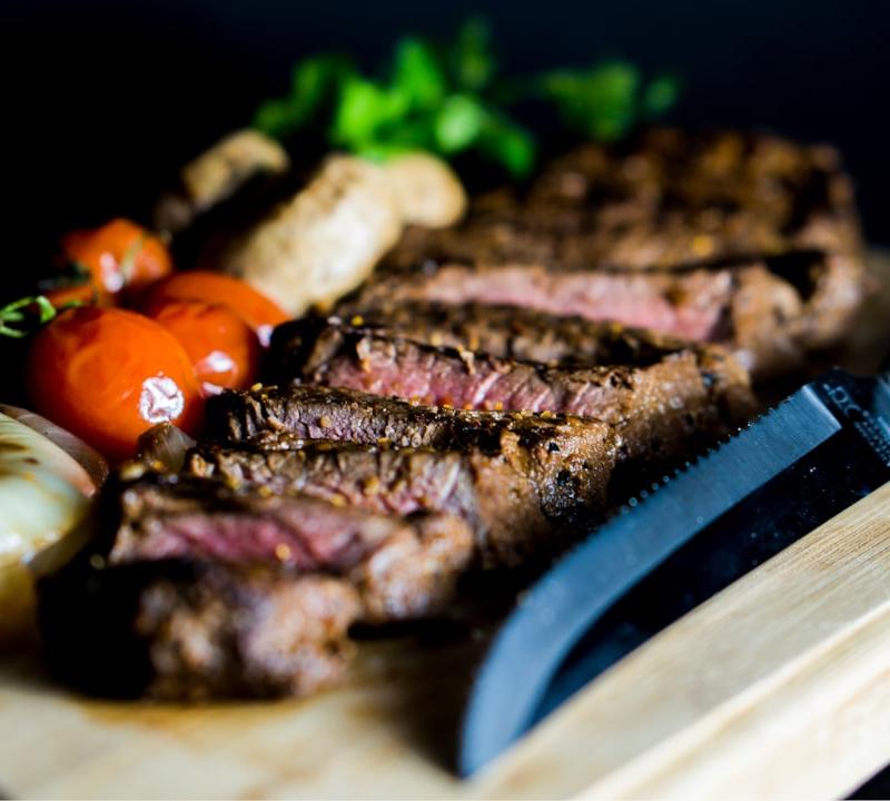 Sheet-Pan Picanha with Charred Tomatoes & Mushrooms