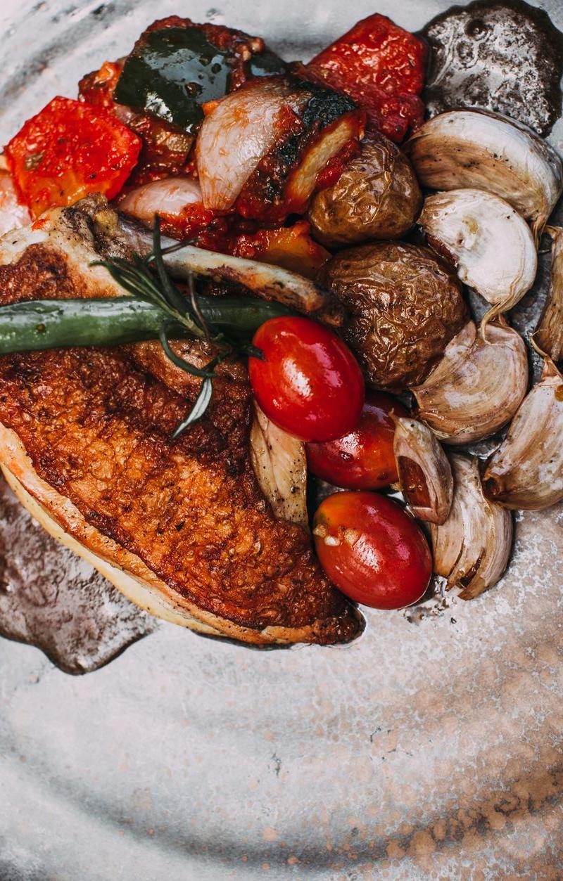 Sheet-Pan Pollo alla Romana with Roasted Potatoes