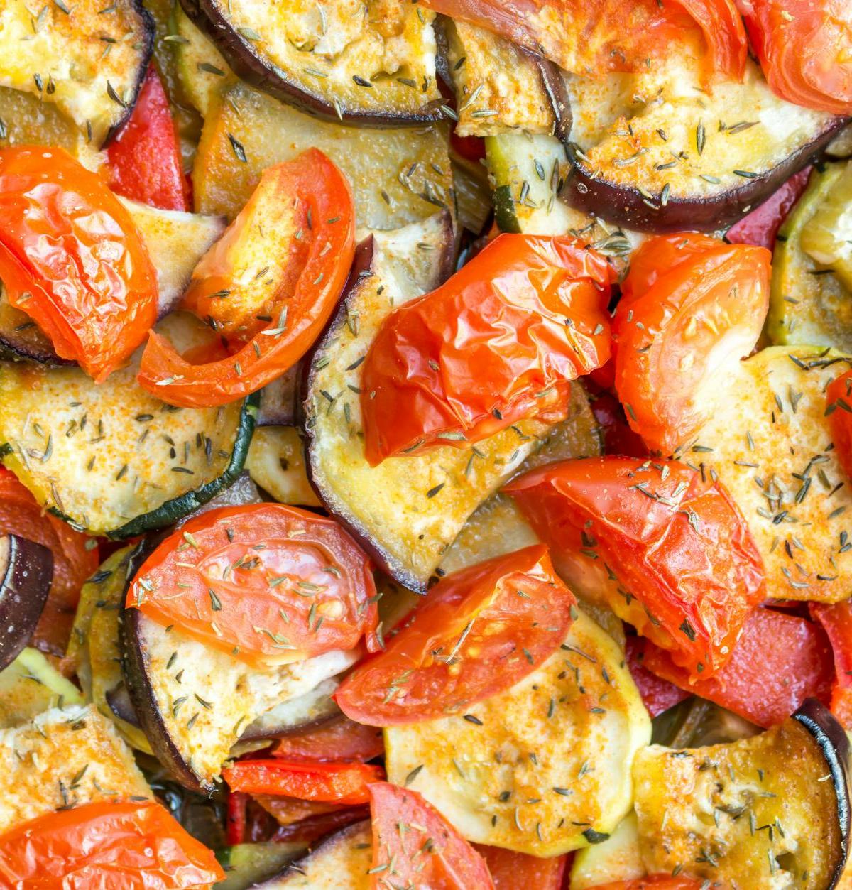 Sheet-Pan Ratatouille with Crispy Garlic