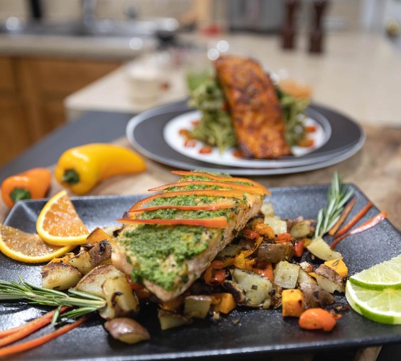 Sheet Pan Salmon with Salsa Verde