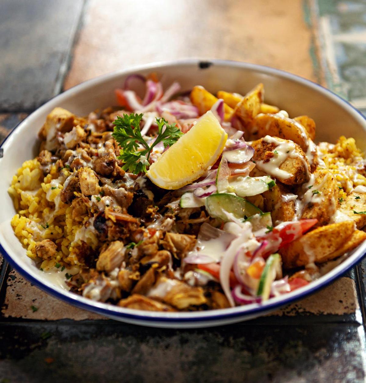 Sheet Pan Shawarma Chicken Bowl
