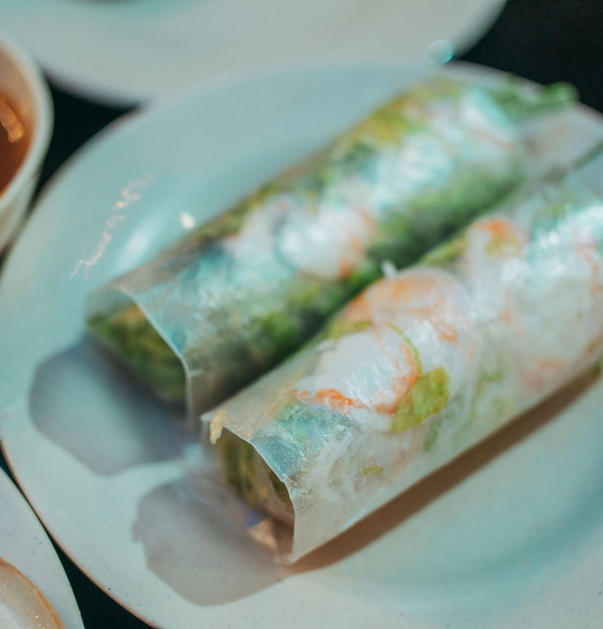 Shrimp & Pork Fresh Rolls with Peanut Sauce