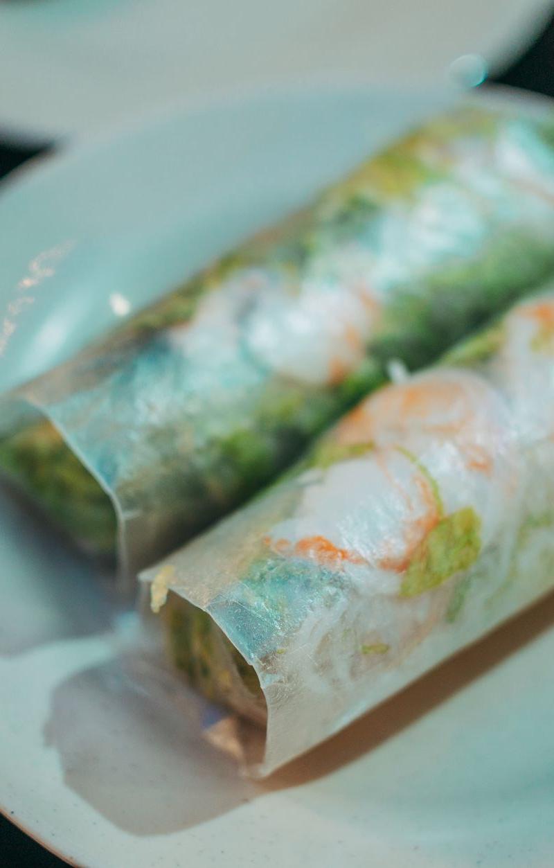 Shrimp & Pork Fresh Rolls with Peanut Sauce