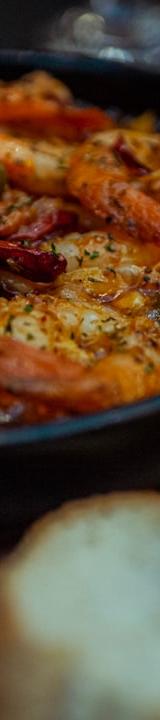 Shrimp Saganaki with Crispy Bread