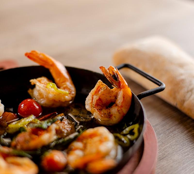 Shrimp Saganaki with Crusty Bread