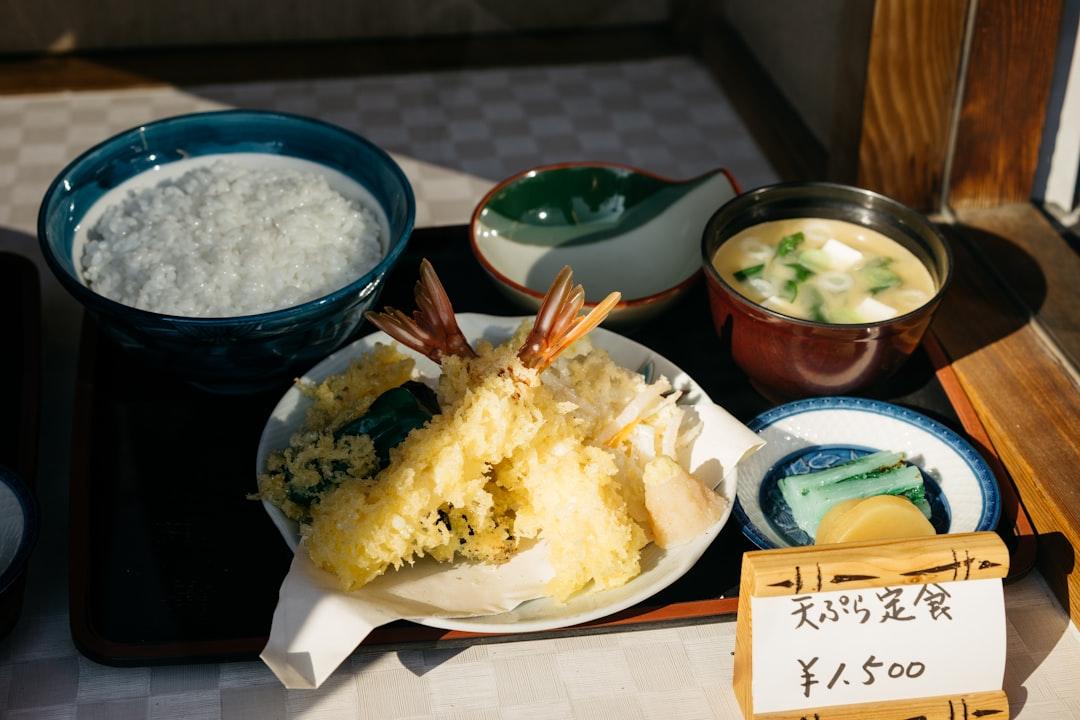 Shrimp Tempura Rice Bowl with Miso Soup