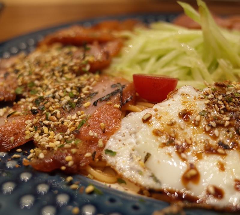 Sichuan Bacon Noodles with Crispy Egg