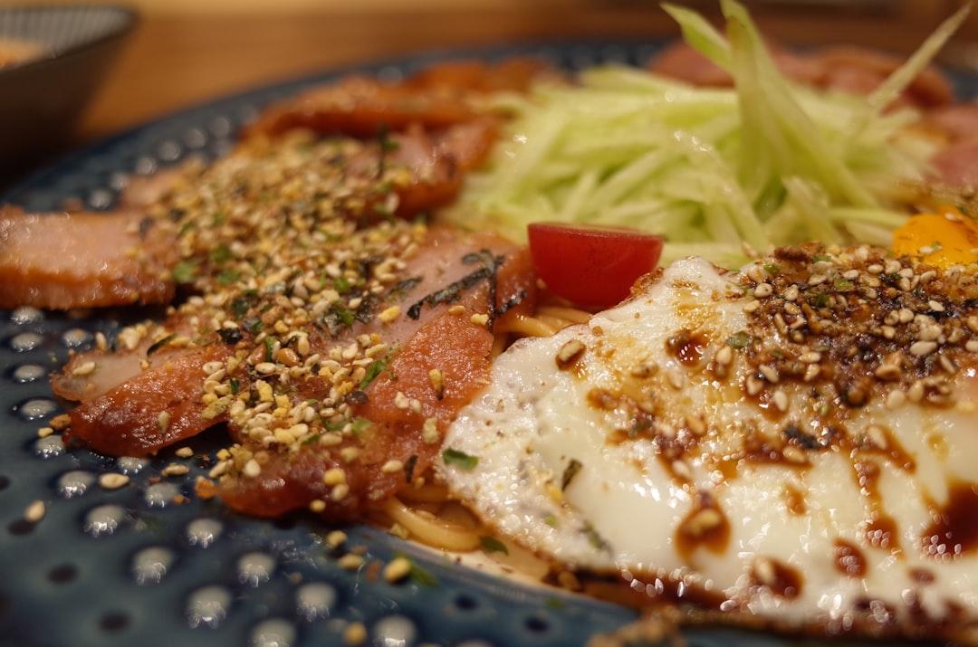 Sichuan Bacon Noodles with Crispy Egg