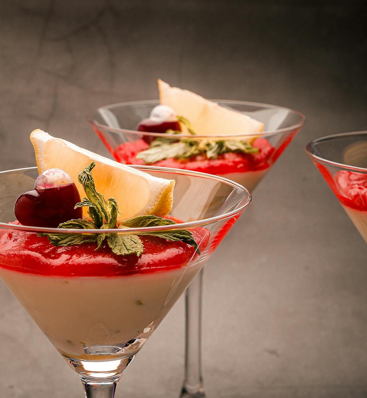 15-Min Silky Panna Cotta with Berry Sauce