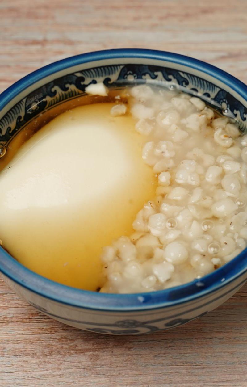 Silky Tofu Pudding with Barley & Ginger Syrup