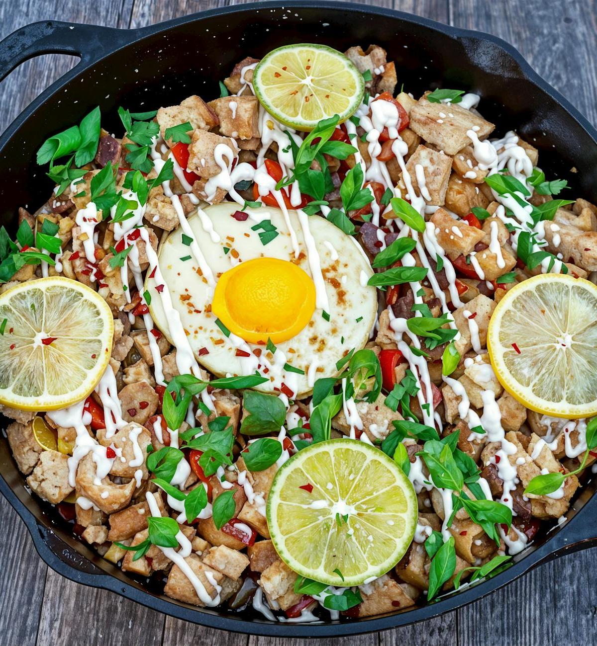 Sizzling Pork Sisig with Fried Egg