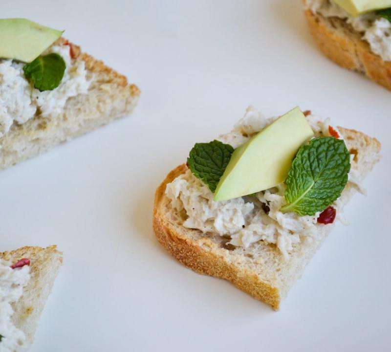 Smashed Avocado Chicken Salad Sandwich