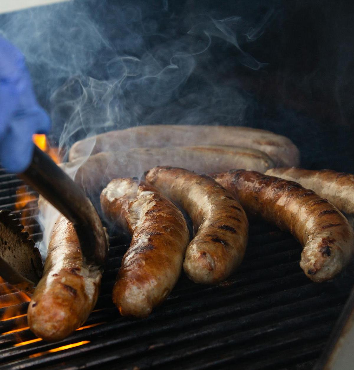 Smoked Boudin with Peppers & Onions