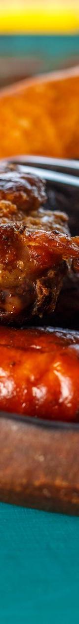 Smoked Boudin & Ribs Plate with Beans & Bread