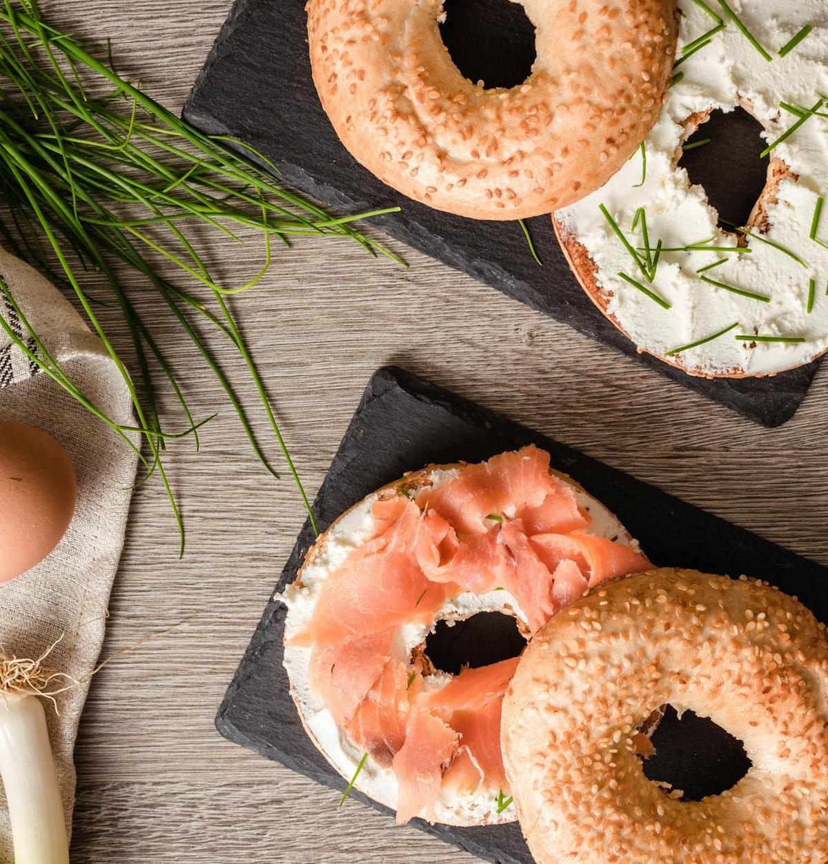 Smoked Salmon Bagel with Soft-Boiled Egg