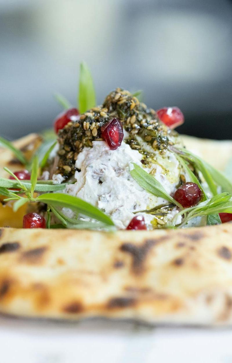 Smoky Eggplant Moutabal with Pomegranate