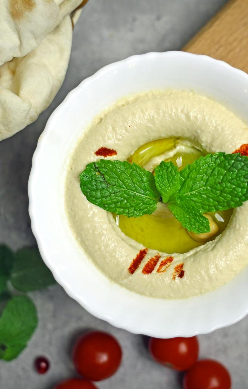 Smoky Eggplant Tahini Dip with Pomegranate
