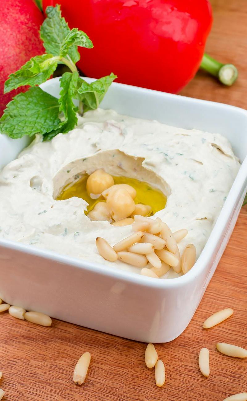 Smoky Moutabal with Crispy Chickpeas