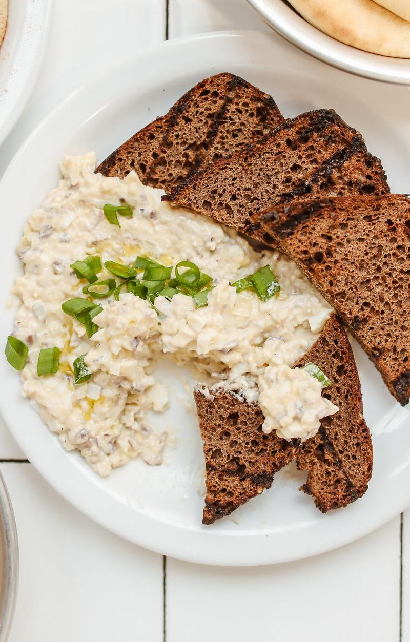 Smoky Tahini Moutabal with Pomegranate