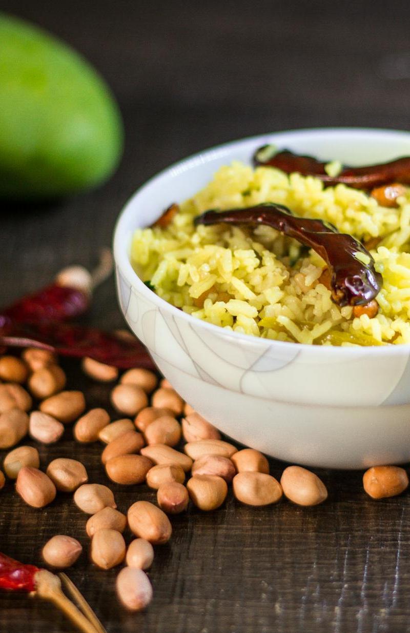 South Indian Lemon Rice with Peanuts & Chilies