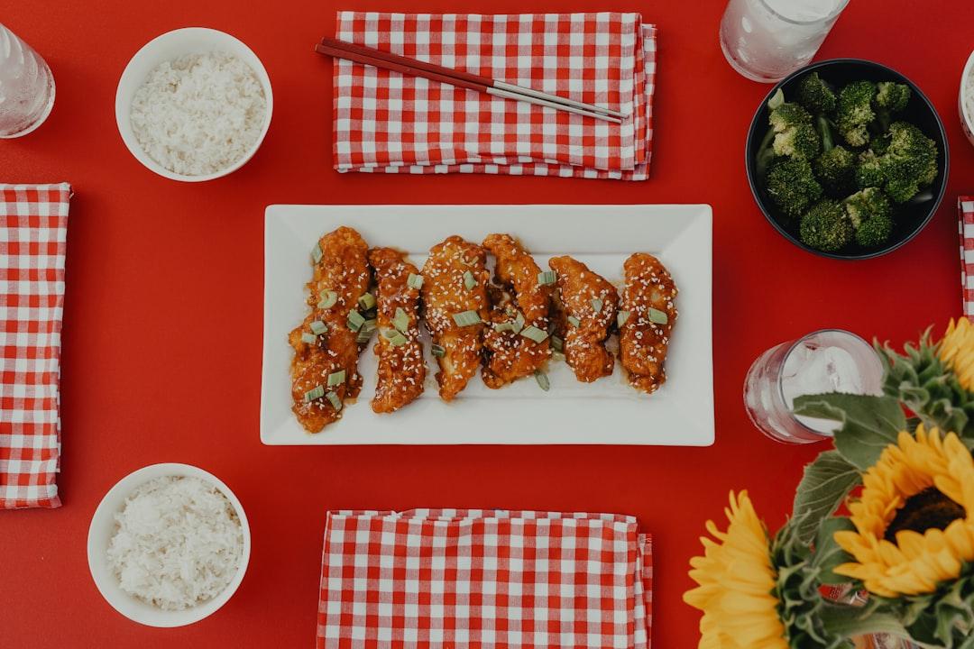 Soy Garlic Fried Chicken with Rice & Broccoli