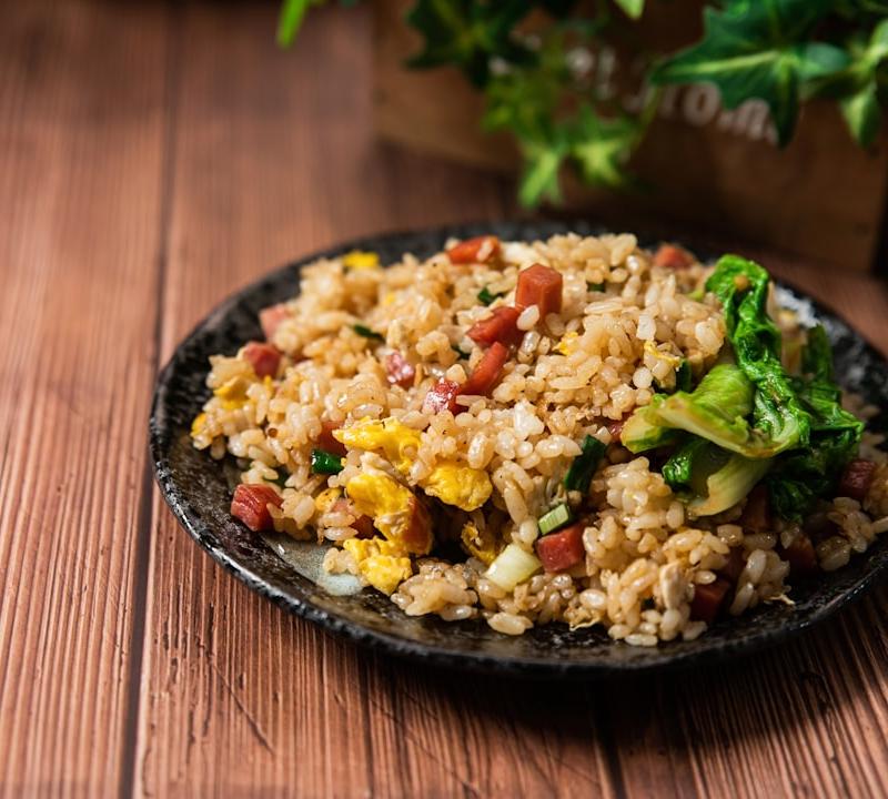 Spam Fried Rice with Egg and Scallion