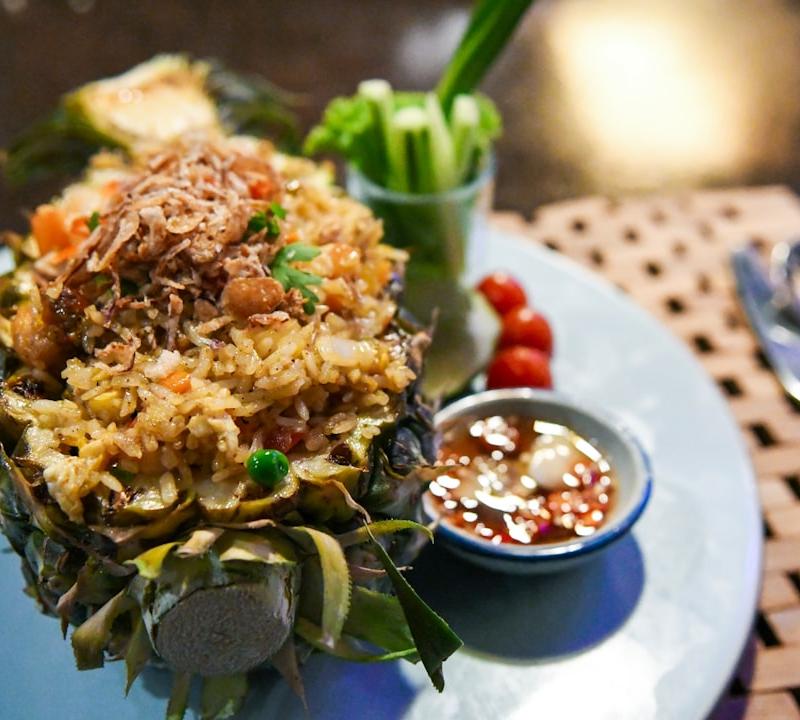 Spam Pineapple Fried Rice with Chili Fish Sauce
