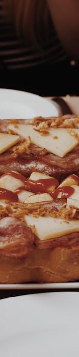 Spanish Ham & Cheese Toasts with Patatas Bravas