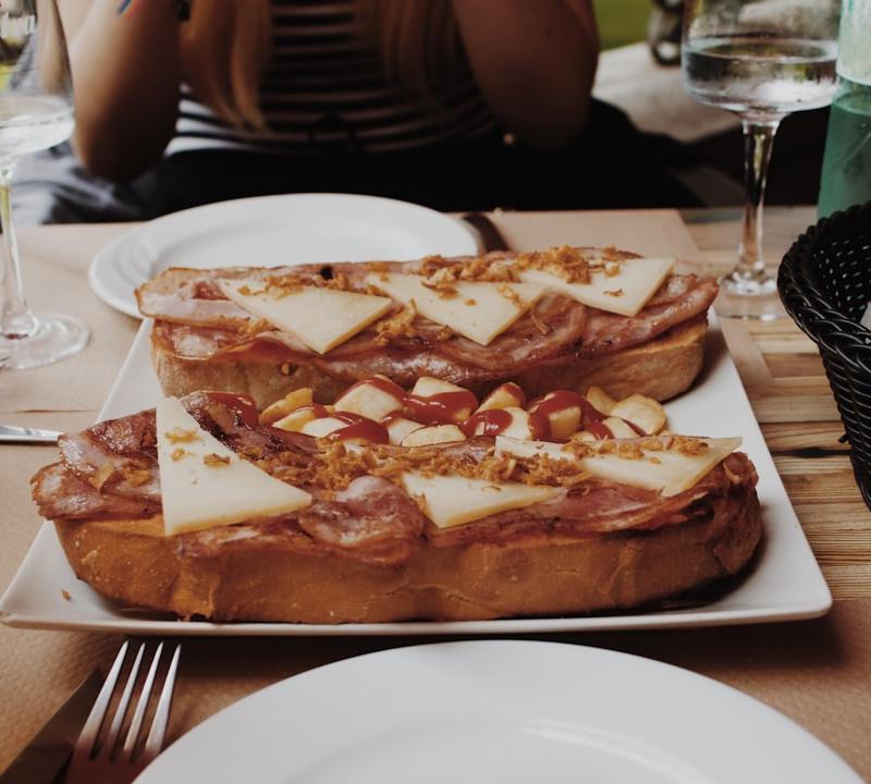 Spanish Ham & Cheese Toasts with Patatas Bravas